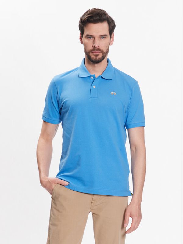 La Martina La Martina Polo majica VMP002 PK001 Modra Slim Fit