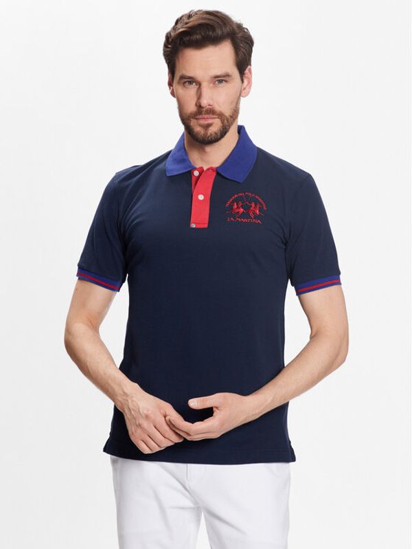 La Martina La Martina Polo majica VMP005 PK001 Mornarsko modra Slim Fit