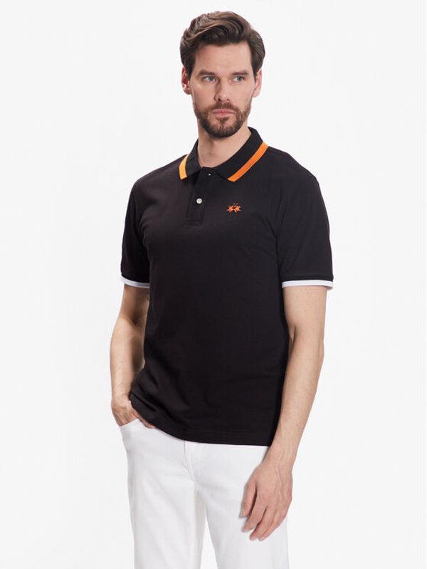 La Martina La Martina Polo majica VMP006 PK001 Črna Slim Fit