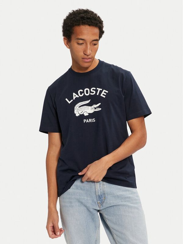 Lacoste Lacoste Majica TH2733 Mornarsko modra Classic Fit