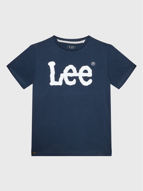 Lee Lee Majica Wobbly Graphic LEE0002 Mornarsko modra Regular Fit