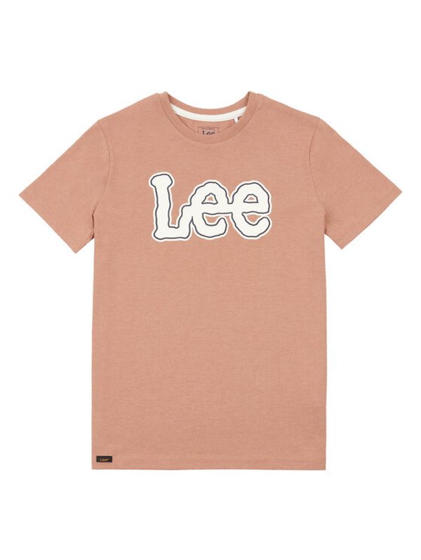 Lee Lee Majica Large Puff Print LEE0138 Rjava Regular Fit
