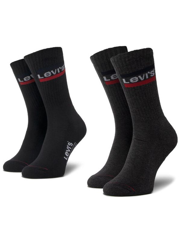 Levi's® Levi's® Set 2 parov nisex visokih nogavic u 37157-0153 Črna
