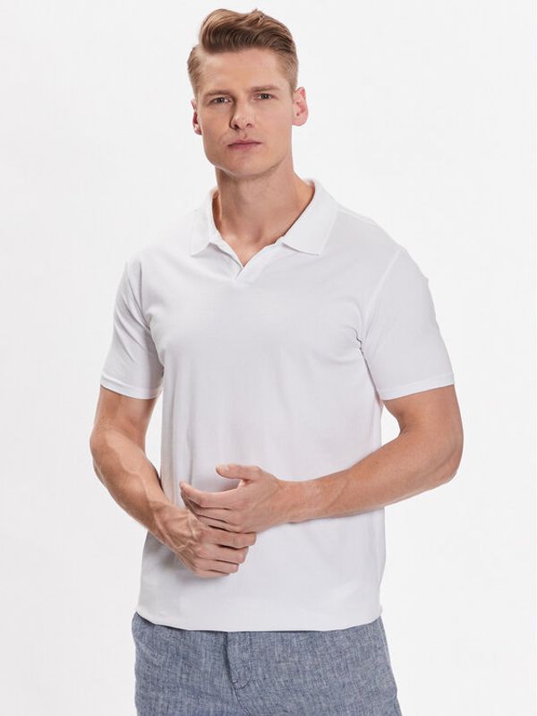 Lindbergh Lindbergh Polo majica 30-404036 Bela Slim Fit