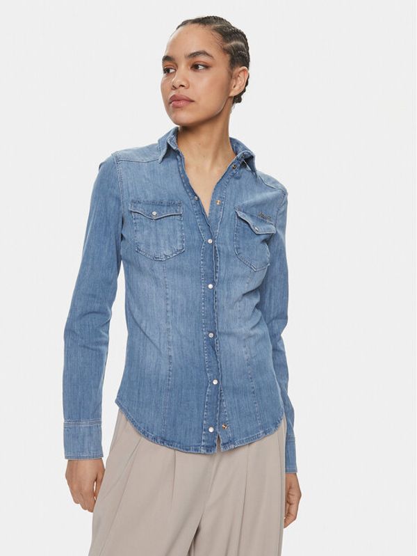 Liu Jo Liu Jo Jeans srajca Camicia M/L Cover UXX046 D4051 Modra Slim Fit