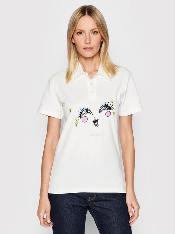 Local Heroes Local Heroes Polo majica Funny Scary SS22T0008 Bela Regular Fit