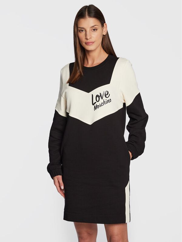 LOVE MOSCHINO LOVE MOSCHINO Pletena obleka W5C9601M 4055 Črna Regular Fit