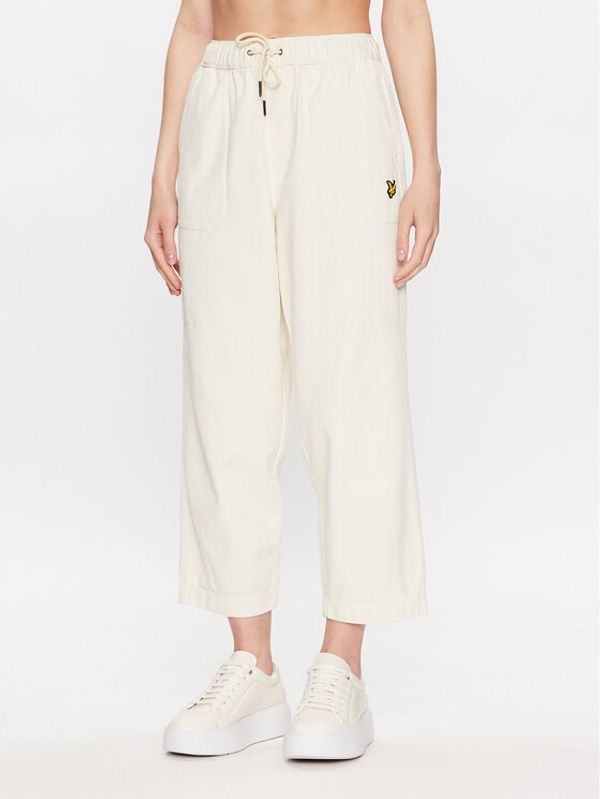 Lyle & Scott Lyle & Scott Hlače iz tkanine Workwear Trousers TRW1801V Bela Regular Fit