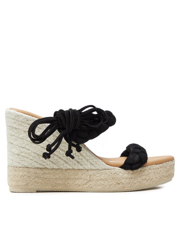 Manebi Manebi Espadrile Hamptons Two Braided Bands Wedge Espadrilles K 1.0 WE Črna