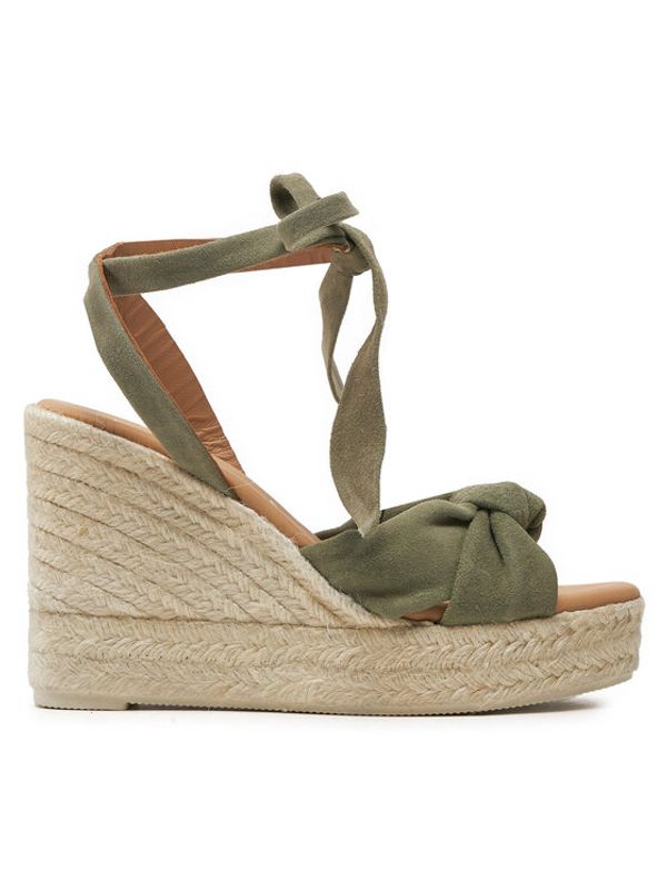 Manebi Manebi Espadrile Hamptons Wedge Espadrilles With Knot W 0.1 WS Zelena