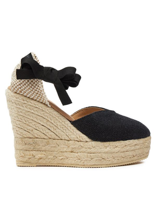 Manebi Manebi Espadrile La Havana Heart-Shaped Wedge Espadrilles O 7.9 WH Črna