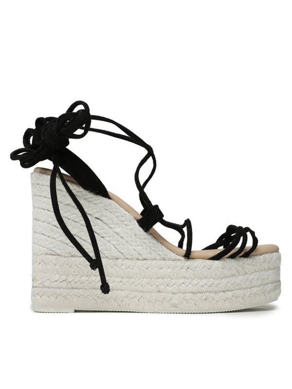 Manebi Manebi Espadrile Lace-Up Wedge Espadrilles L 8.6 WA Črna