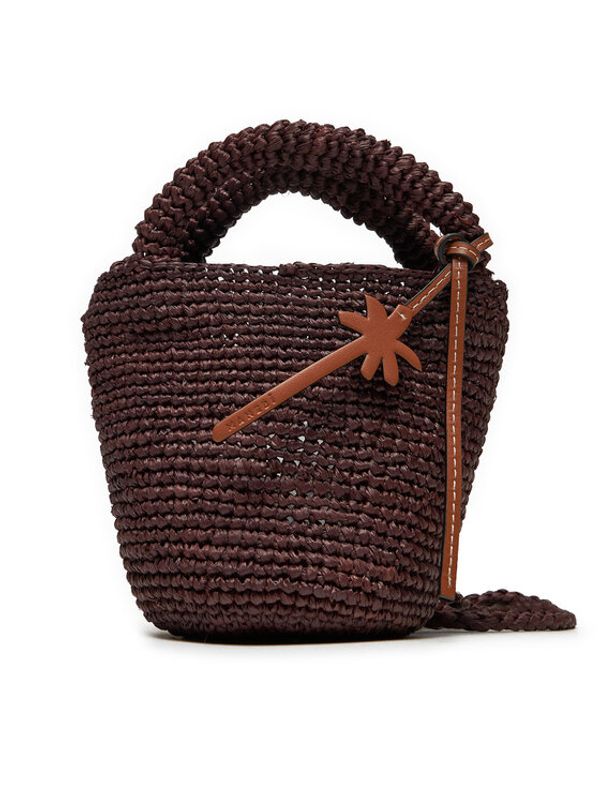 Manebi Manebi Ročna torba Handcrafted Raffia Summer Bag Mini V 7.4 AM Rjava