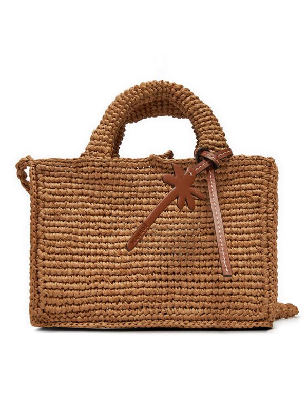 Manebi Manebi Ročna torba Handcrafted Raffia Sunset Bag Mini V 2.2 CO Bež