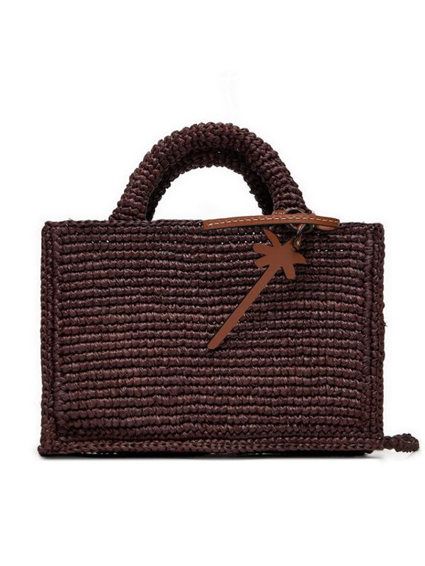 Manebi Manebi Ročna torba Handcrafted Raffia Sunset Bag Mini V 7.4 CO Rjava