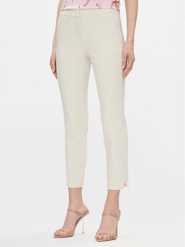 Marella Marella Hlače iz tkanine Macario 2413131031200 Écru Regular Fit