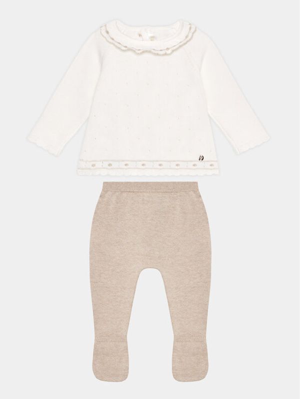 Mayoral Mayoral Komplet bluze in spalnega polpajaca 1528 Bež Regular Fit