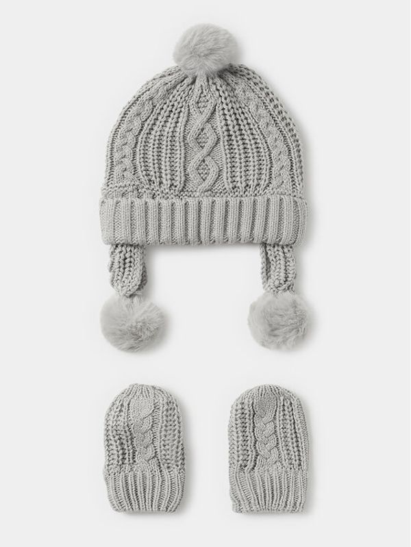 Mayoral Mayoral Komplet kapa in rokavice 9.666 Siva Regular Fit