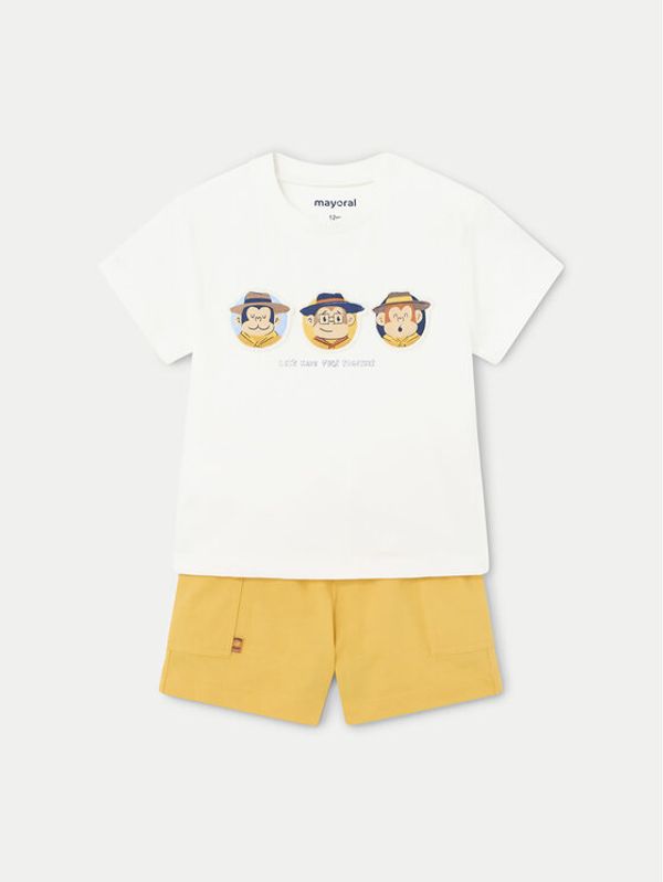 Mayoral Mayoral Komplet majica in kratke hlače 1654 Rumena Regular Fit
