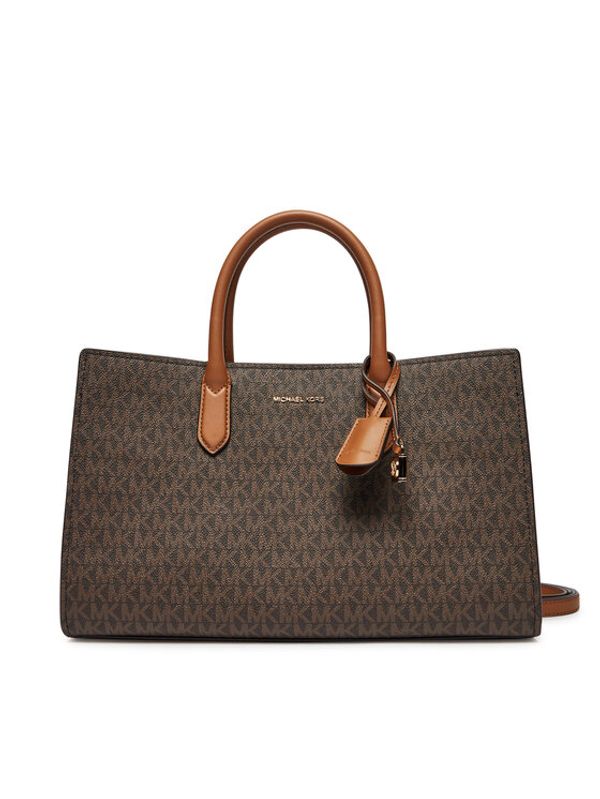 MICHAEL Michael Kors MICHAEL Michael Kors Ročna torba Scarlett Medium Signature Logo Satchel 30F4GETS2B Rjava