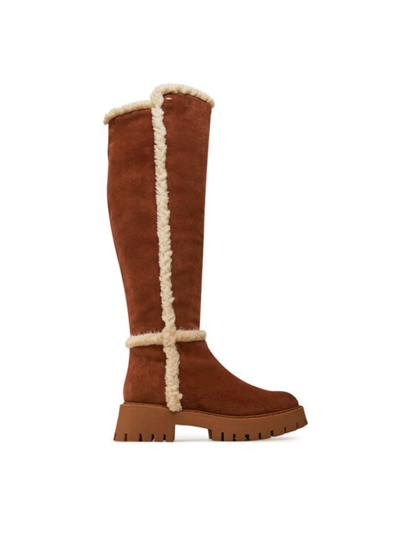 MICHAEL Michael Kors MICHAEL Michael Kors Zimski škornji Asher Suede and Faux Shearling Boot 40F4ASFB6S Rjava