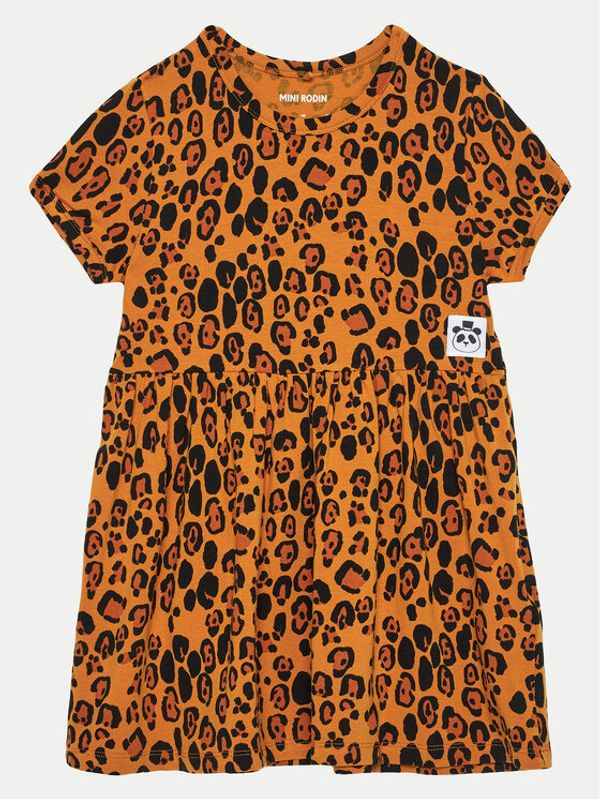 MINI RODINI Mini Rodini Vsakodnevna obleka Basic Leopard 1000008213 Rjava Regular Fit