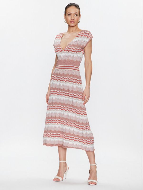 Morgan Morgan Pletena obleka 231-RMFENY Roza Regular Fit