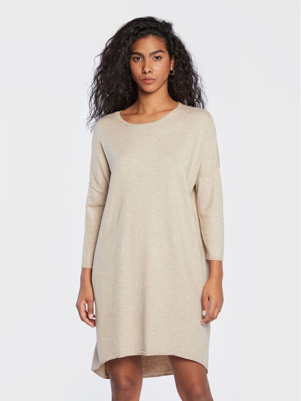 Moss Copenhagen Moss Copenhagen Pletena obleka Rachelle 16172 Bež Regular Fit