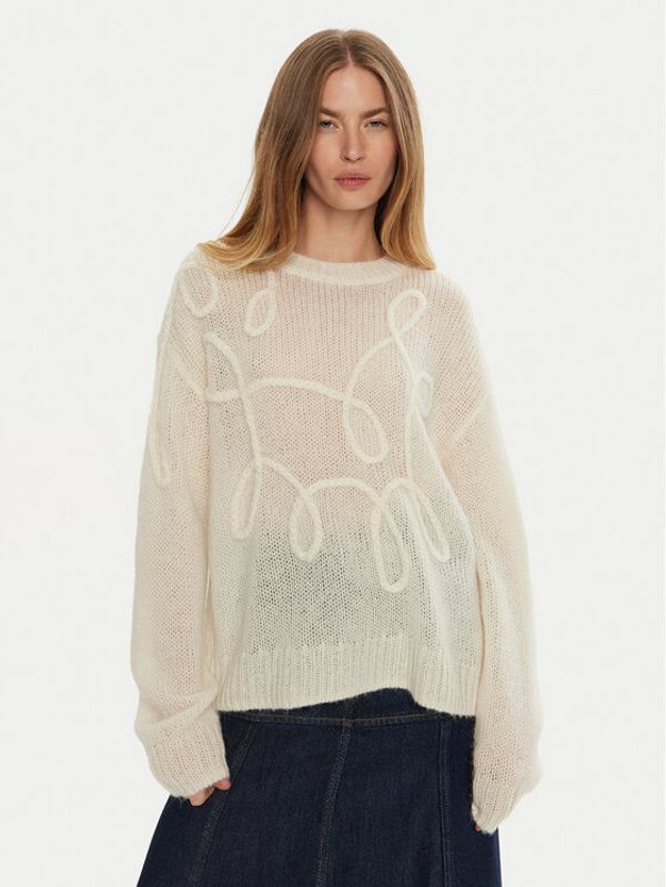 Munthe Munthe Pulover Tahlis 243160124370 Écru Loose Fit