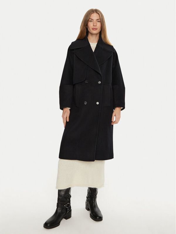 Munthe Munthe Volneni plašč Telly 243153324340 Mornarsko modra Loose Fit