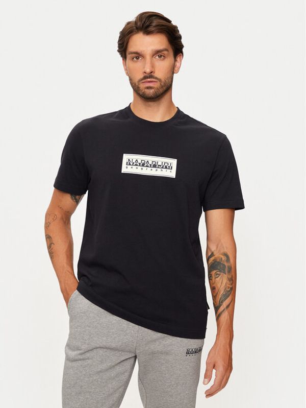 Napapijri Napapijri Majica S-box Logo NP0A4I3L Črna Regular Fit