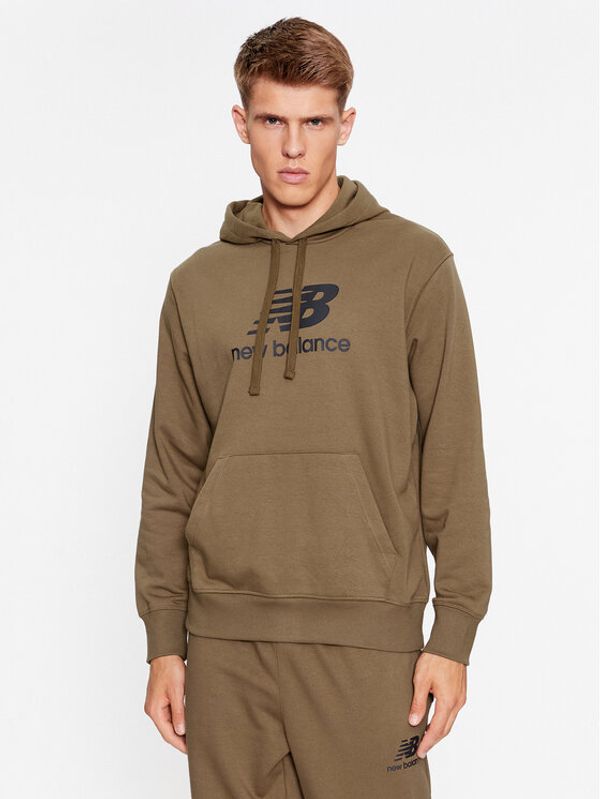 New Balance New Balance Jopa Essentials Stacked Logo French Terry Hoodie MT31537 Rjava Regular Fit