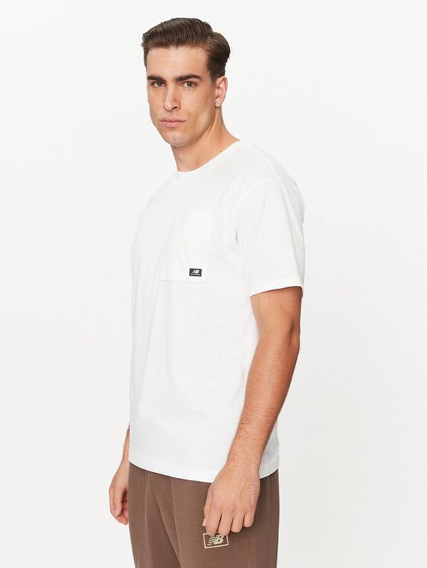 New Balance New Balance Majica Essentials Reimagined Cotton Jersey Short Sleeve T-shirt MT31542 Bela Regular Fit