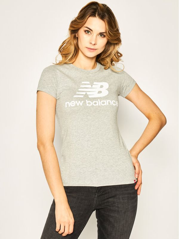 New Balance New Balance Majica Essentials Stacked Logo Tee WT91546 Siva Athletic Fit