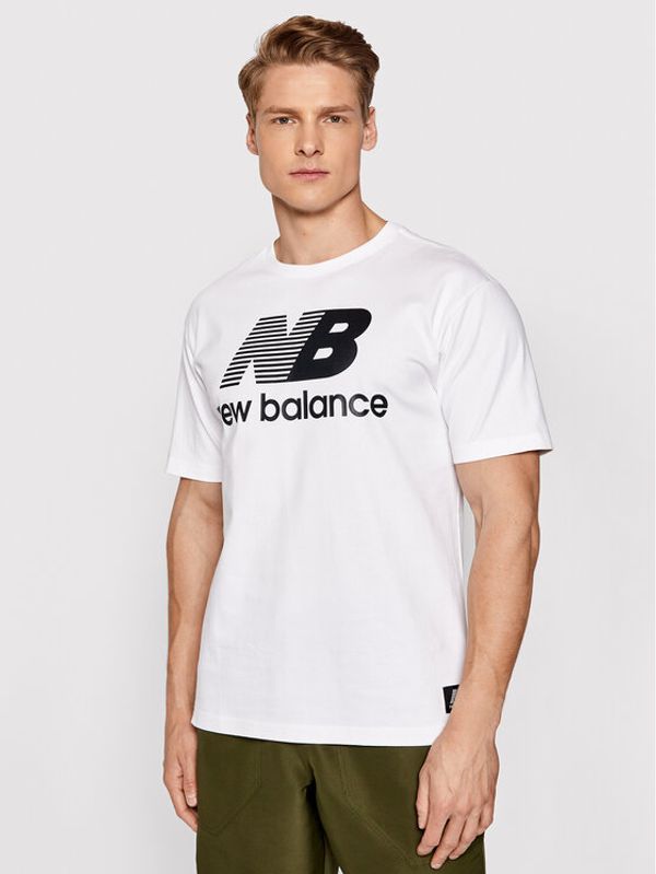 New Balance New Balance Majica MT01518 Bela Relaxed Fit