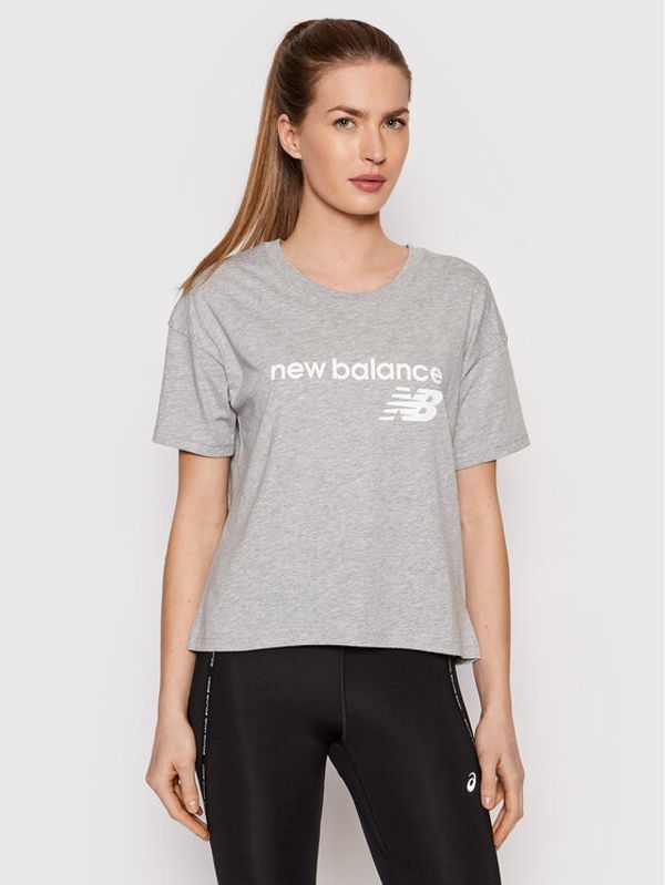 New Balance New Balance Majica Stacked WT03805 Siva Relaxed Fit