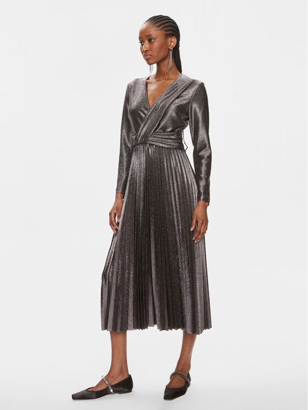 Nissa Nissa Cocktail obleka RS14456 Srebrna Regular Fit