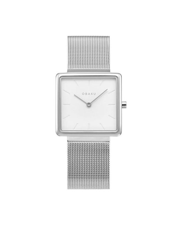 Obaku Obaku Ročna ura Kvadrat V236LXCIMC Srebrna