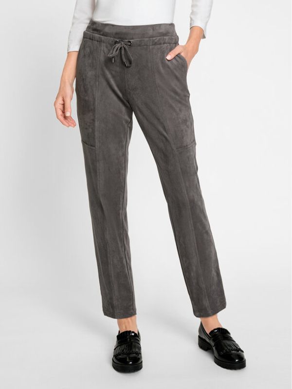 Olsen Olsen Hlače iz tkanine Lisa 14002007 Siva Regular Fit