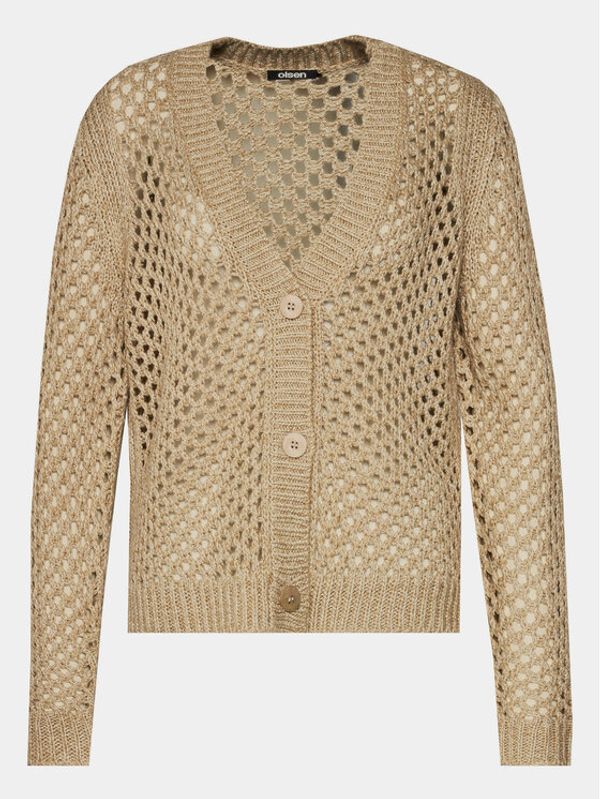 Olsen Olsen Pletena jopica Henny 11004183 Bež Regular Fit