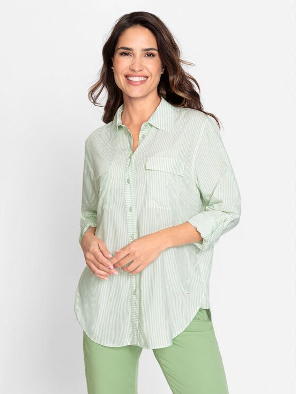 Olsen Olsen Srajca 12001697 Zelena Relaxed Fit