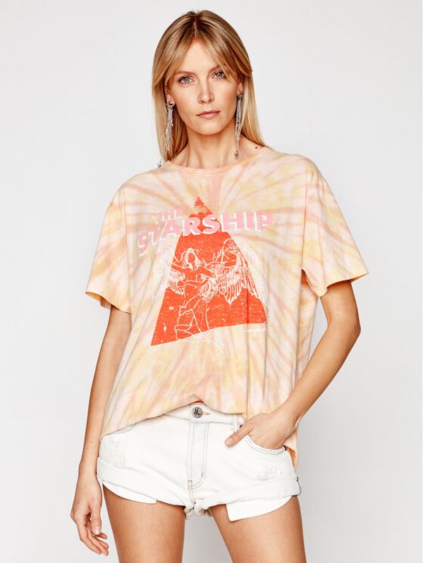 One Teaspoon One Teaspoon Majica Starship Sunset Tie Dye Tee 23917 Oranžna Boyfriend Fit