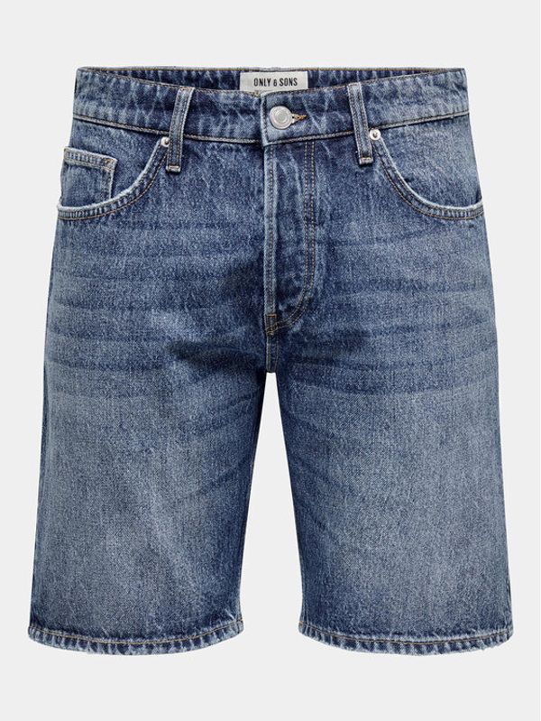 Only & Sons Only & Sons Jeans kratke hlače Edge 22029179 Modra Straight Fit