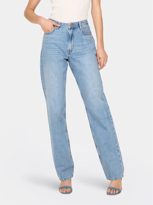 ONLY ONLY Jeans hlače Jaci 15296921 Modra Straight Fit