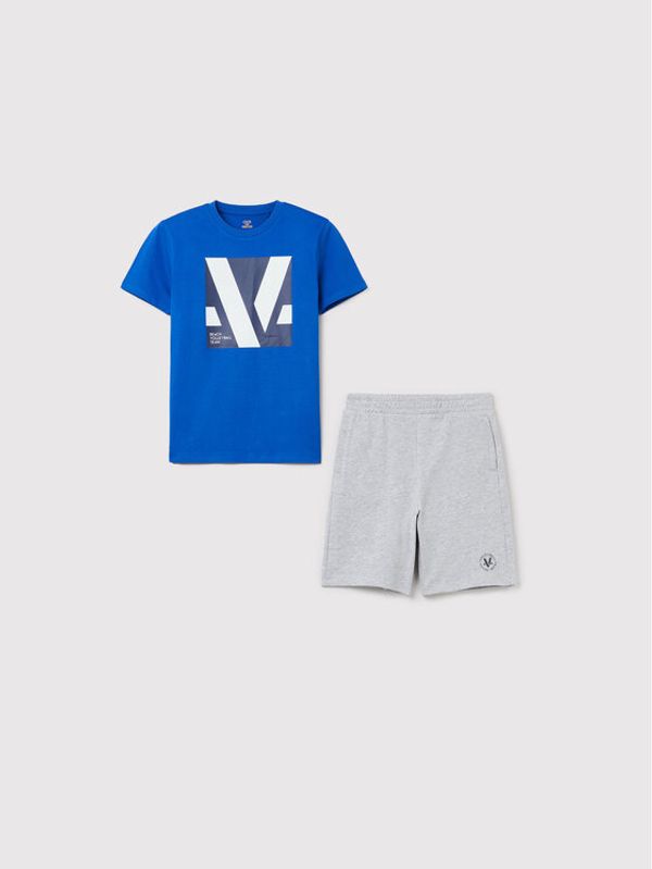 OVS OVS Komplet majica in športne kratke hlače 1493054 Modra Regular Fit
