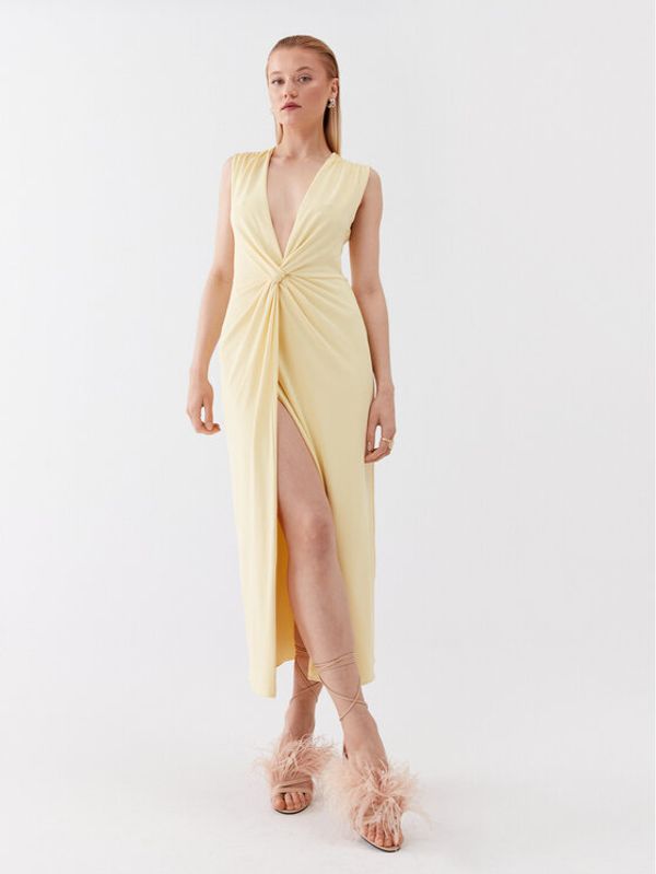 Patrizia Pepe Patrizia Pepe Cocktail obleka 2A2519/J113-Y433 Rumena Slim Fit