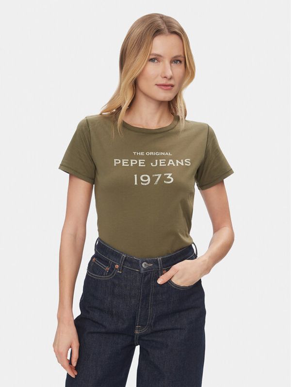 Pepe Jeans Pepe Jeans Majica Harbor PL505743 Zelena Regular Fit