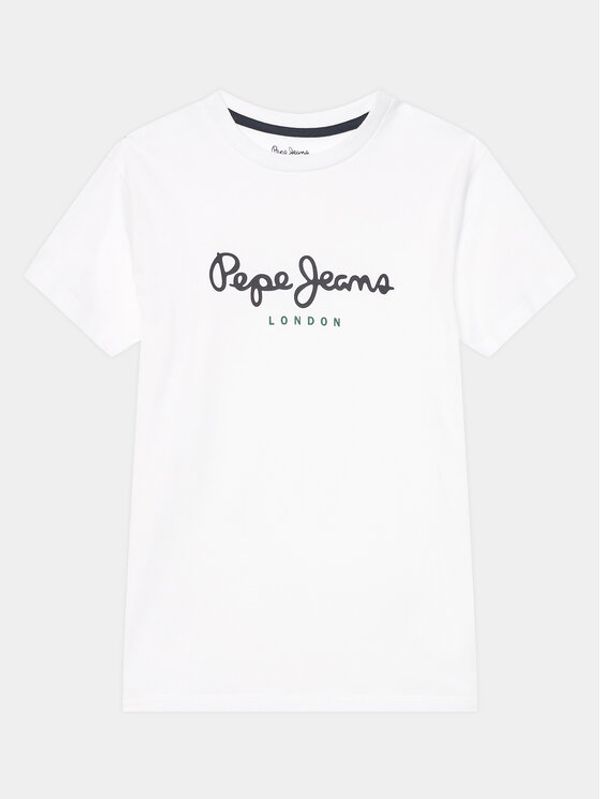 Pepe Jeans Pepe Jeans Majica New Art N PB503493 Bela Regular Fit