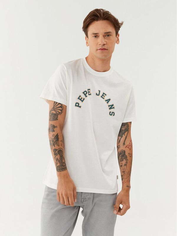 Pepe Jeans Pepe Jeans Majica Westend Tee PM509124 Bela Regular Fit