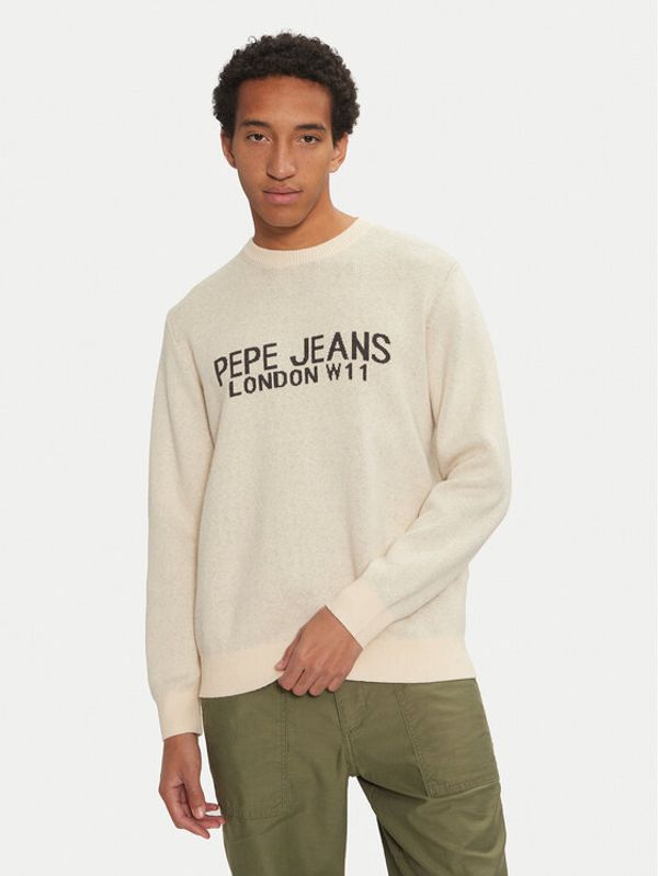 Pepe Jeans Pepe Jeans Pulover Cardin PM702466 Écru Regular Fit